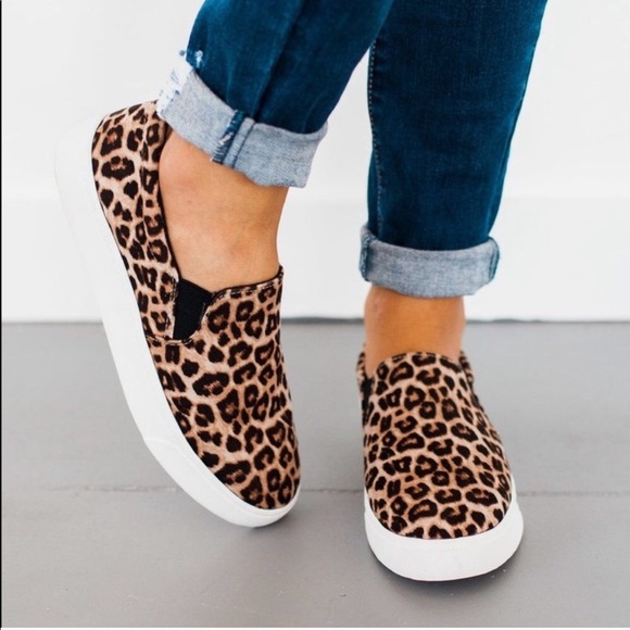 Leopard Slip On Sneakers - Picture 2 of 3